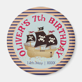 Pirat Frakt Barns födelsedag Party Magnet