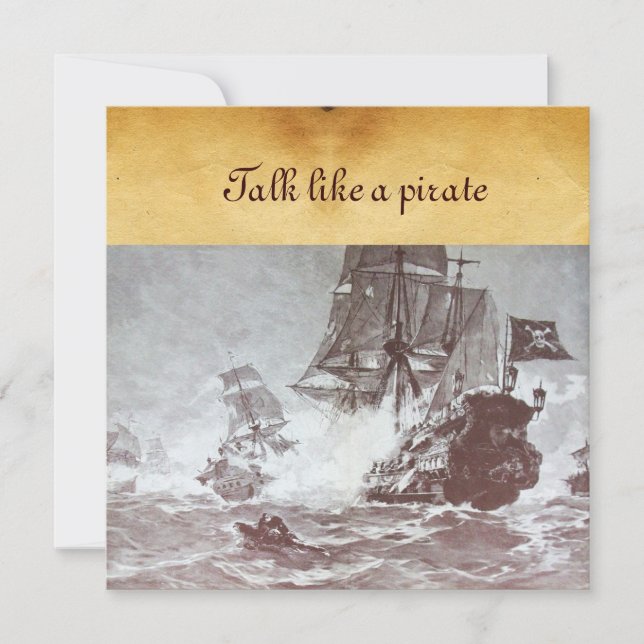 PIRAT FRAKT BATTLE/ANTIQUE PIRATER TREASURE KARTOR MEDDELANDE (Framsida)