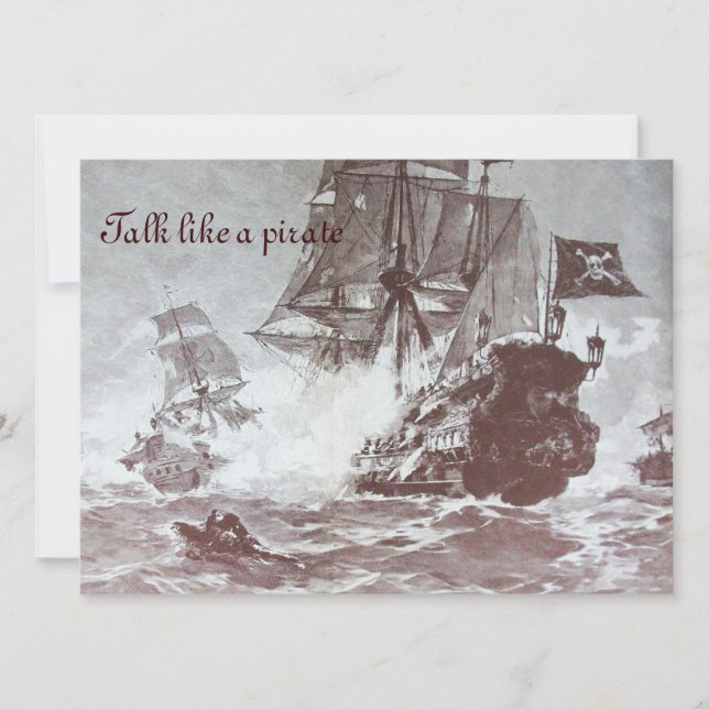 PIRAT FRAKT BATTLE/ANTIQUE PIRATER TREASURE KARTOR MEDDELANDE (Framsida)