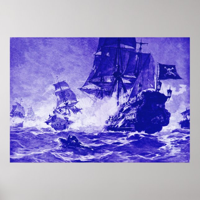 PIRAT FRAKT BATTLE IN BLUE POSTER (Framsidan)