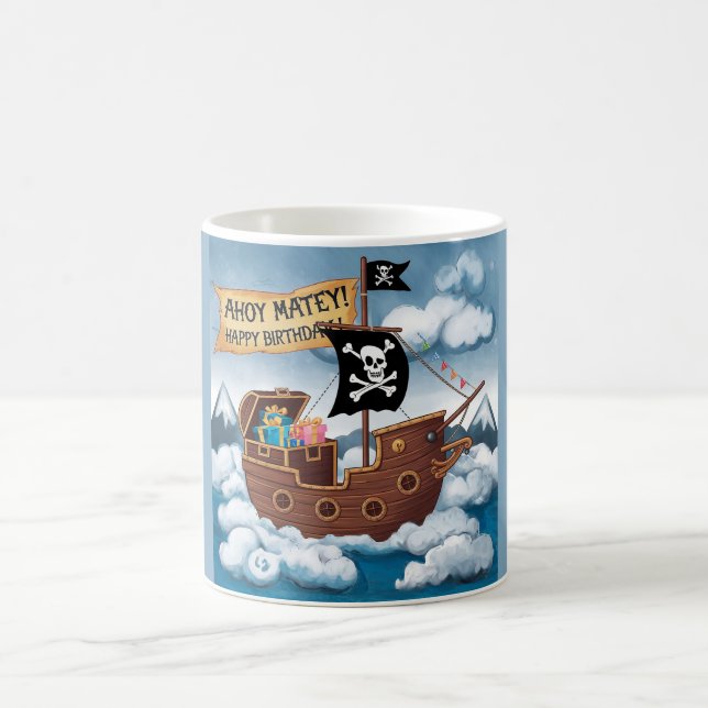 Pirat Frakt Birthday Card - Ahoy Matey! Kaffemugg (Center)