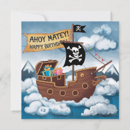 Pirat Frakt Birthday Card - Ahoy Matey! Kort