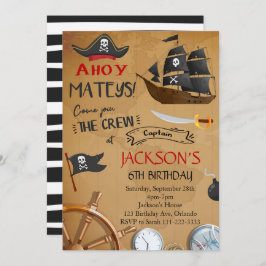 Pirat Frakt Birthday Inbjudan