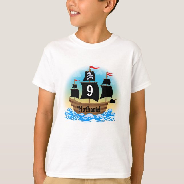 Pirat Frakt Birthday Shirt T Shirt (Framsida)