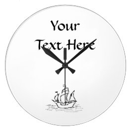 Pirat Frakt. Black and White. Stor Klocka