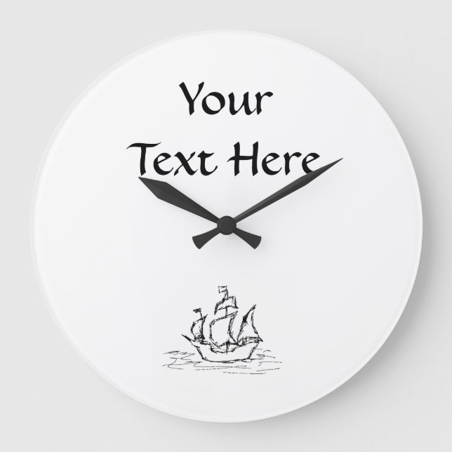 Pirat Frakt. Black and White. Stor Klocka (Framsida)