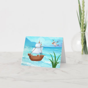 Pirat Frakt Boy's Birthday Card Tack Kort