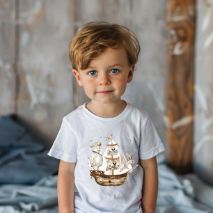 Pirat Frakt Brown Nautical Themme Birthday T Shirt