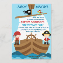 Pirat Frakt Födelsedagsfest inbjudan