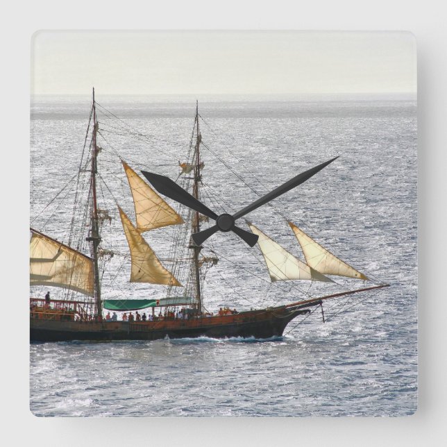 Pirat Frakt Fyrkantig Klocka (Framsida)