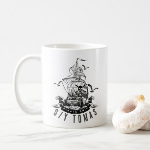 Pirat frakt-gåva med personlig frakt namn kaffemugg