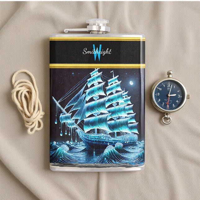 Pirat Frakt Glides på nattens Shimmering Fickplunta (Skapare uppladdad)