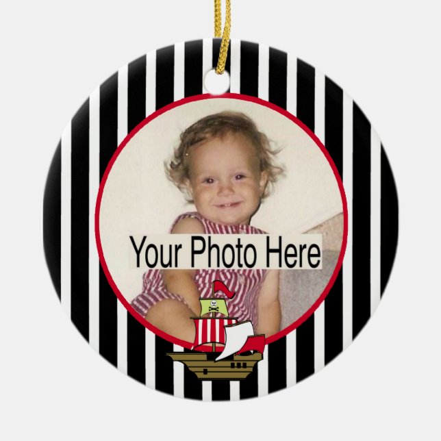 Pirat Frakt Photo Julgransprydnad Keramik (Framsidan)