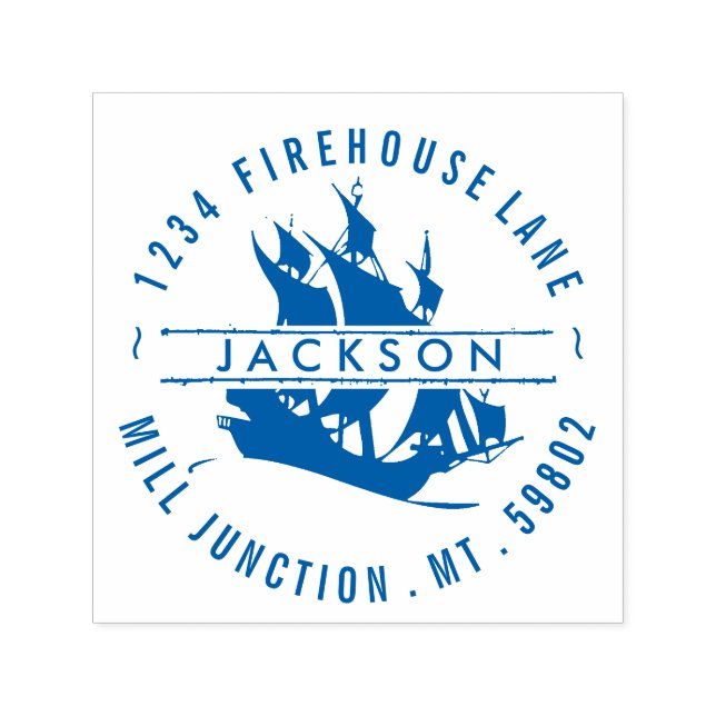 Pirat Frakt-Returadress Frimärke Självfärgande Stämpel (Design)