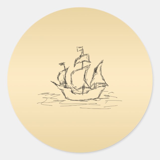Pirat frakt. runt klistermärke (Framsida)