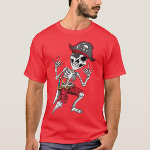 Pirat Frakt Sten Rocker Heavy Metall Skeleton S T Shirt