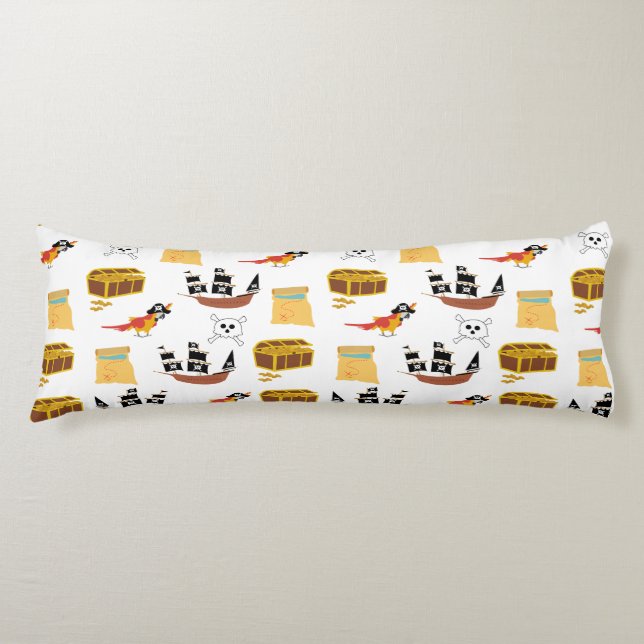 Pirat Frakt Treasure Chest Theme Mönster Kroppskudde (Framsidan)