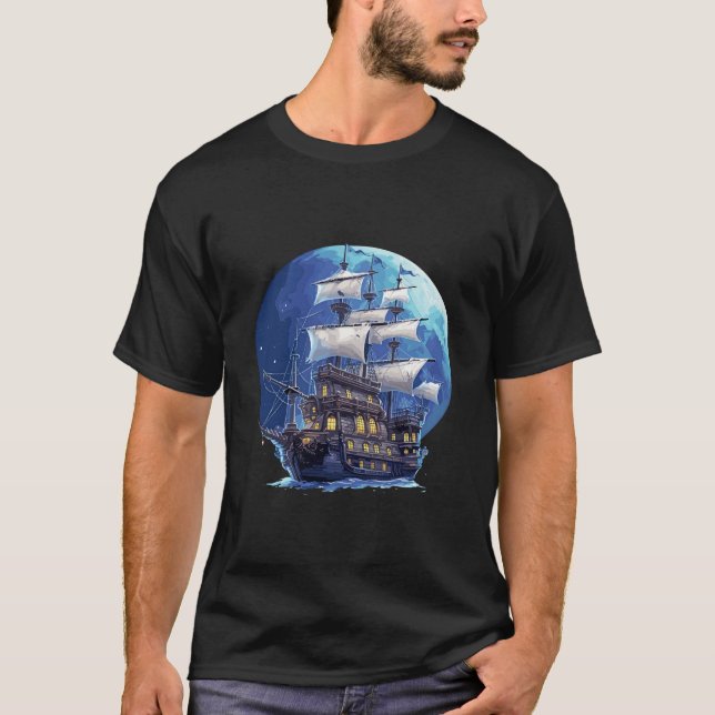 Pirat Frakt Voyage Beauty Nature Ocean Discovery T Shirt (Framsida)
