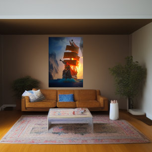 Pirat-frakten på havet AI Art Poster