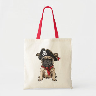 Pirat Fransk Bulldog Skull Korsben Tygkasse
