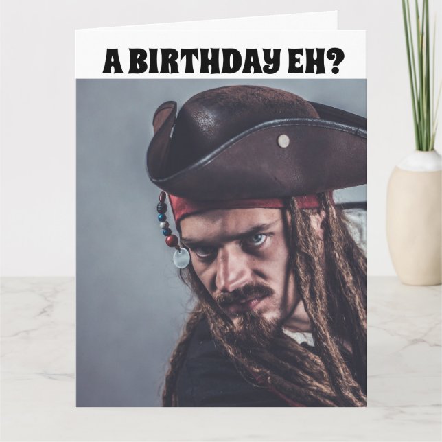 PIRAT FUNNY BIRTHDAY & RUM CARDS KORT (Framsida)
