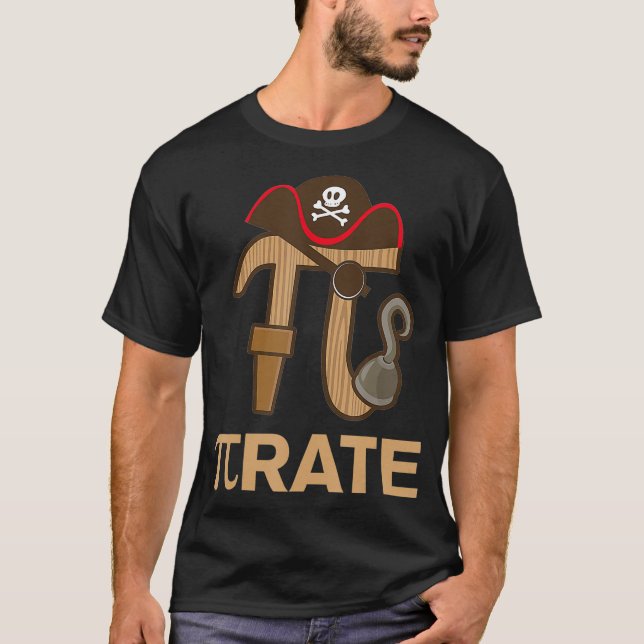 Pirat - Funny Math Geek 314 Hat Krok Pi Day Pun T Shirt (Framsida)