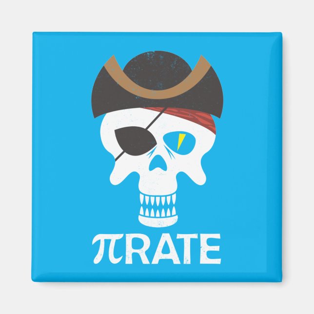 Pirat Funny Pi Day Math Skull Magnet (Framsidan)