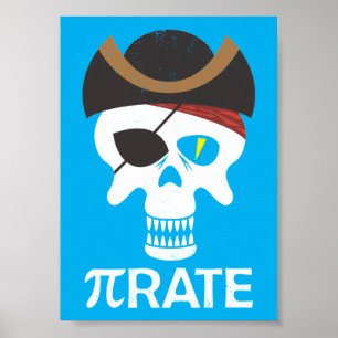 Pirat Funny Pi Day Math Skull Poster