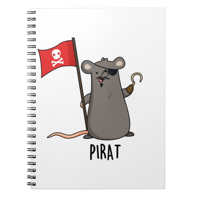 Pirat Funny Pirat Råtta Pun Anteckningsbok (Framsidan)