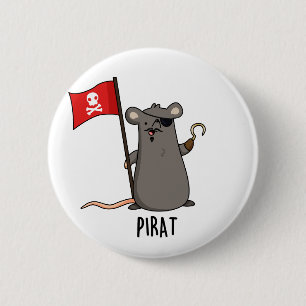 Pirat Funny Pirat Råtta Pun Knapp