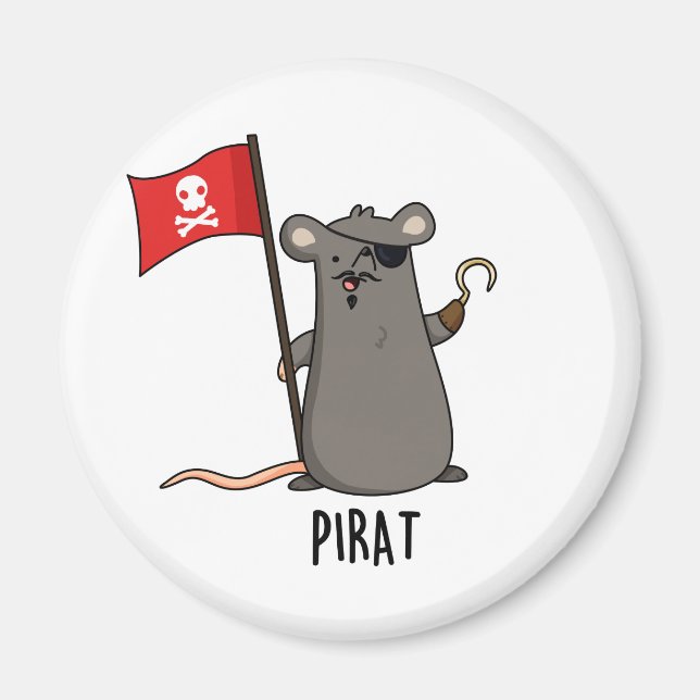 Pirat Funny Pirat Råtta Pun Magnet (Framsidan)