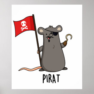 Pirat Funny Pirat Råtta Pun Poster