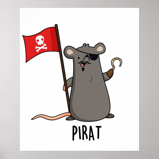 Pirat Funny Pirat Råtta Pun Poster (Framsidan)