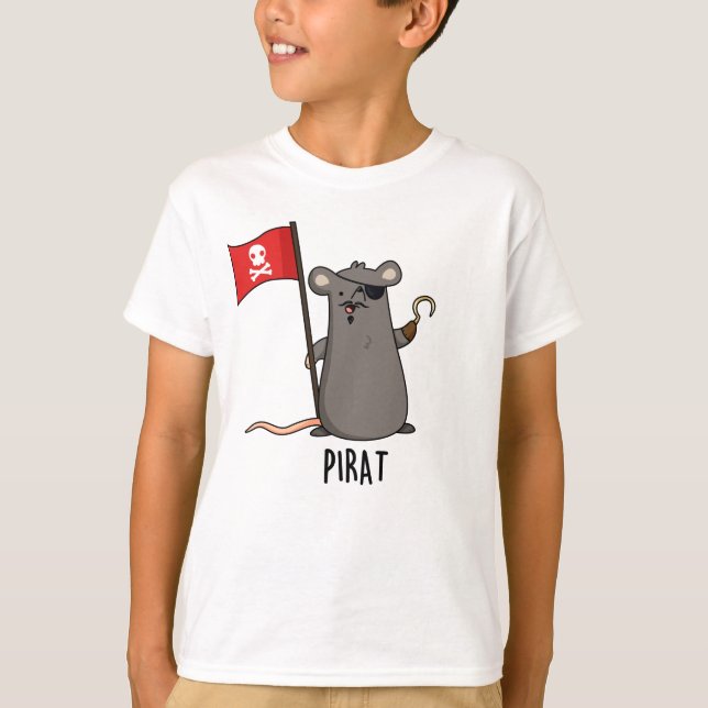 Pirat Funny Pirat Råtta Pun T Shirt (Framsida)
