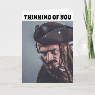 PIRAT FUNNY TÄNKNING AV DIG OCH RUM-KORT KORT