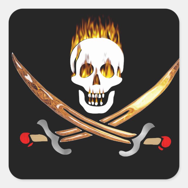 pirat fyrkantigt klistermärke (Framsida)