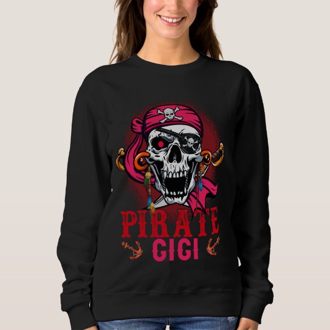 Pirat Gigi Halloween Skull Pirat Costume Family T Shirt (Framsida)