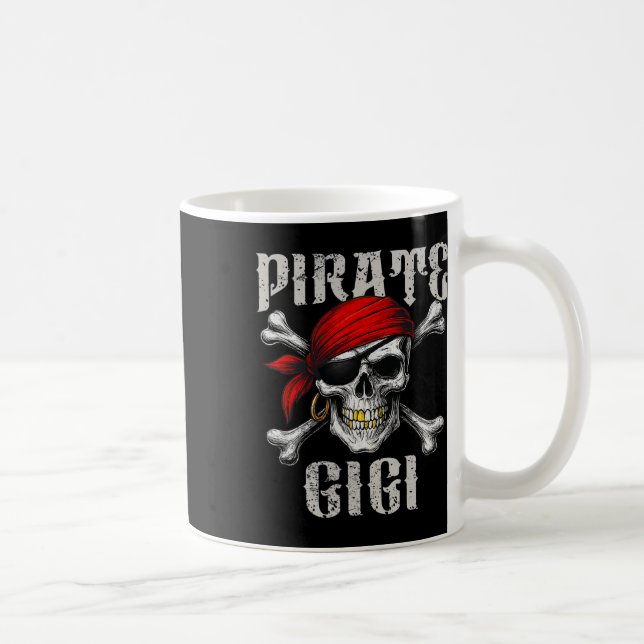 Pirat Gigi Jolly Roger Flagga och Skull Crossbone Kaffemugg (Höger)