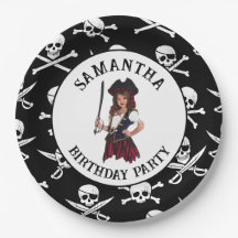 Pirat Girl Papper Tallrikar