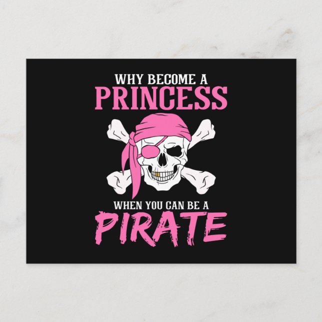 Pirat Girl Pirat Gift Girl Vykort (Framsida)