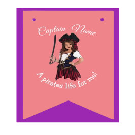 Pirat Girl Rosa Theme Vimplar