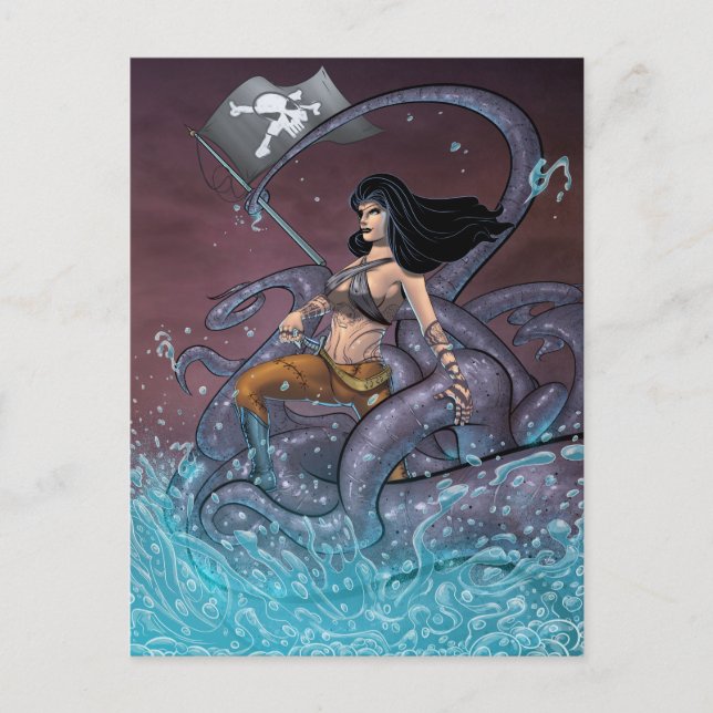 Pirat Girl Vykort (Framsida)