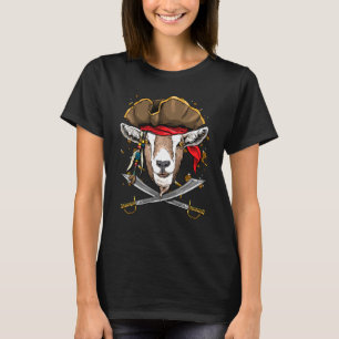 Pirat Goat Jolly Roger Halloween Costume T Shirt