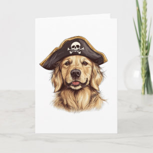 Pirat Golden Retriever Hund Skalle Kort
