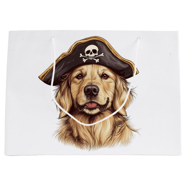 Pirat Golden Retriever Hund Skull (Framsidan)