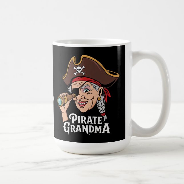 Pirat Grandma Funny Grandmor Halloween Costume Kaffemugg (Höger)