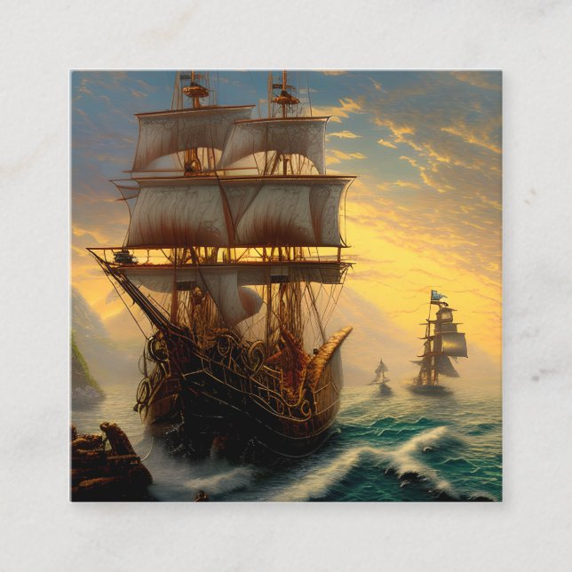 Pirat Graphic Fyrkantigt Visitkort (Framsida)