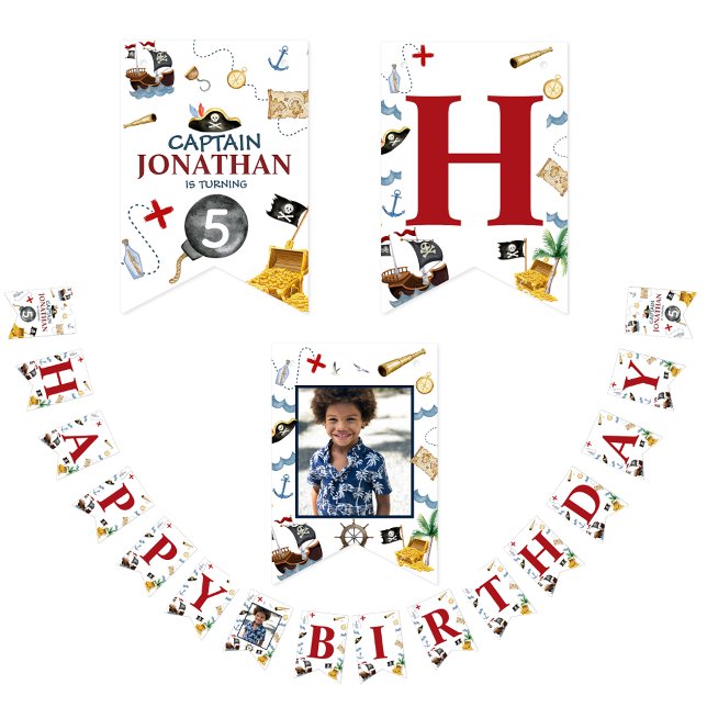 Pirat Grattis på födelsedagen Party Vimplar (Skapare uppladdad)