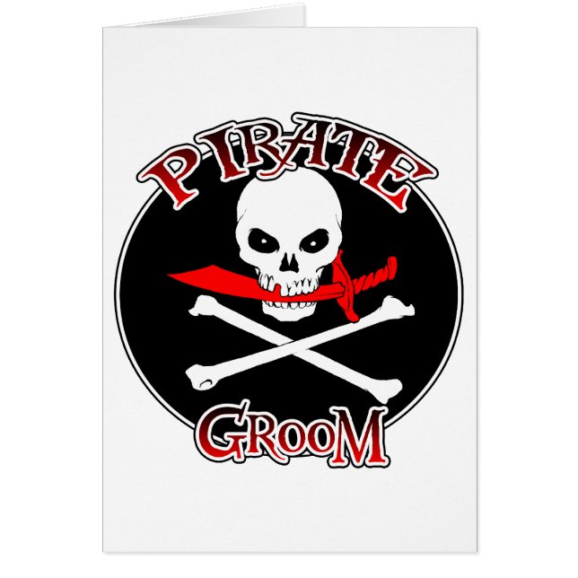 Pirat Groom Hälsningskort (Framsidan)