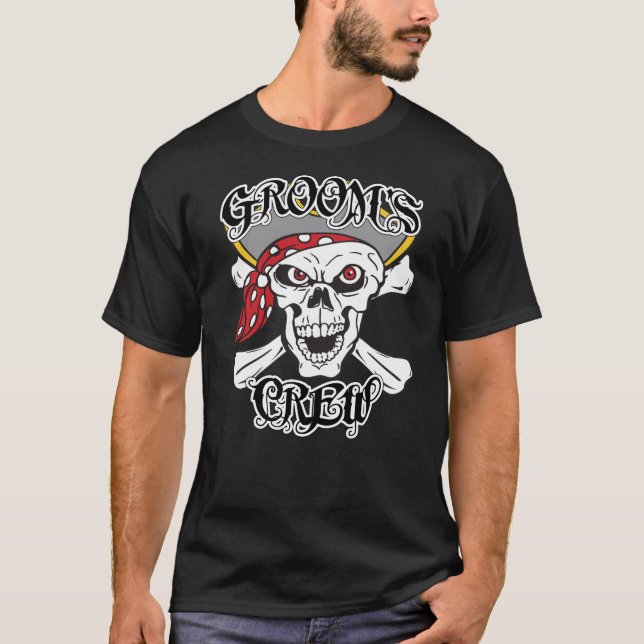 Pirat Grooms besättning T Shirt (Framsida)